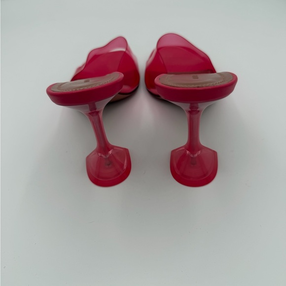 Amina Muaddi Pink PVC Sandals Size 38 - Picture 4 of 7